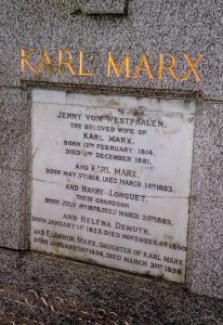 Ansicht des Grabsteins von Karl Marx