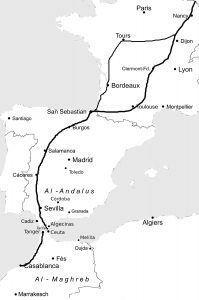Karte mit eingezeichneter Route
